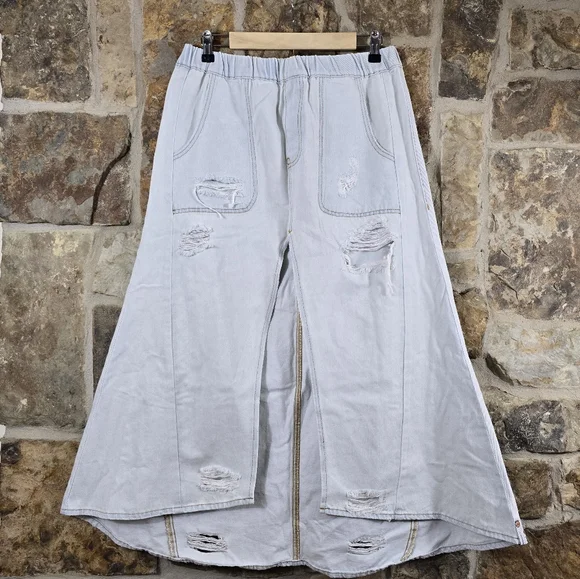 NWT One Teaspoon Shabby Bel Air Blue Maxi Denim Jean Skirt - Picture 2 of 15